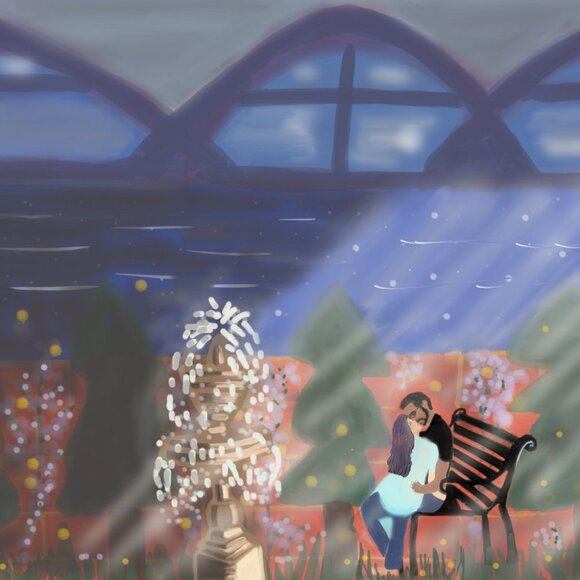 The Kiss | Romantic Art | Modern Wall Art Decor | Minimalist Digital Prints - Picture 4 of 4